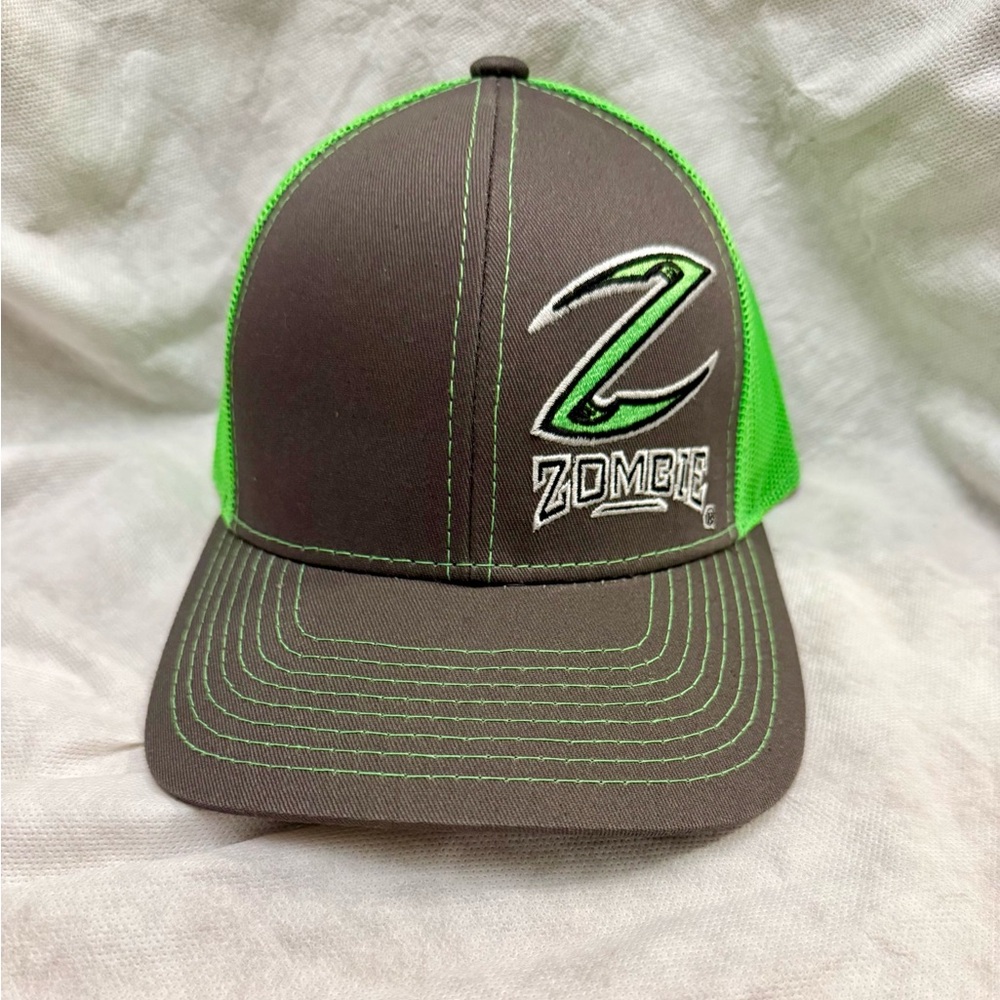 NWOT Zombie Trucker Hat Tab Performance Black and Neon Green